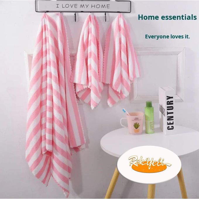 Mode Pack De 3 Serviettes De Bain Rayées Douces & Absorbantes – Ensemble Serviettes De Luxe, Grande Serviette + Visage + Main – Confort Luxe & Élégance Quotidienne Mode Pack De 3 Serviettes De Bain Rayées Douces & Absorbantes – Ensemble Serviettes De Luxe, Grande Serviette + Visage + Main – Confort Luxe & Élégance Quotidienne 