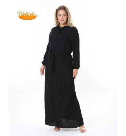 mode-robe-longue-noire-unie