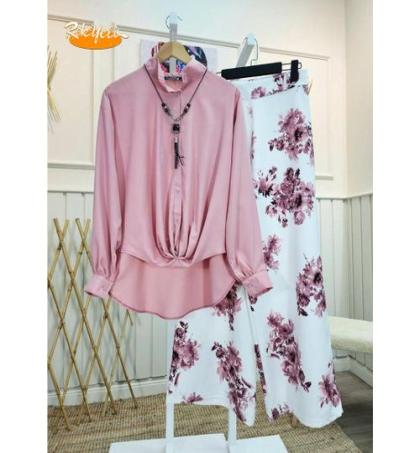 ensemble-chemise-pantalon-rose-&-floral
