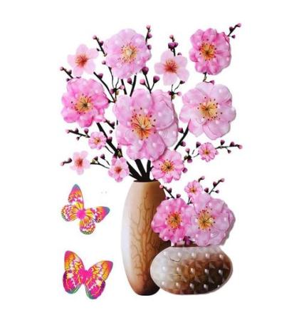 décoration-murale-auto-adhésive-pour-salon-et-bureau-en-3d---pot-de-fleurs
