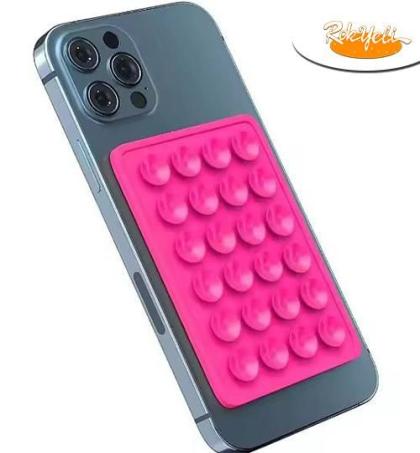 support-téléphone-anti-chute-–-ventouse-en-silicone-pour-téléphone-et-power-bank---rose