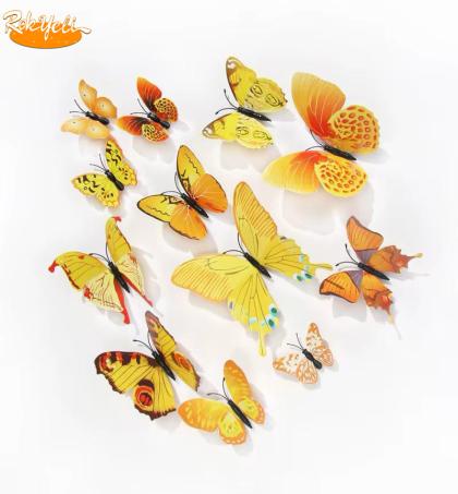 lot-de-12-stickers-papillons-autocollants-mural,-magnétique---3d