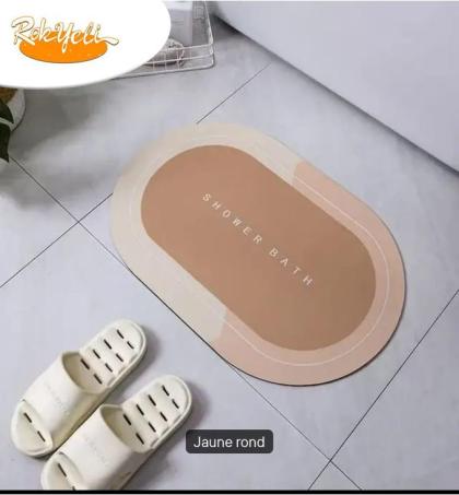 tapis-de-bain-super-absorbant,-antidérapant,-tapis-de-bain---marron